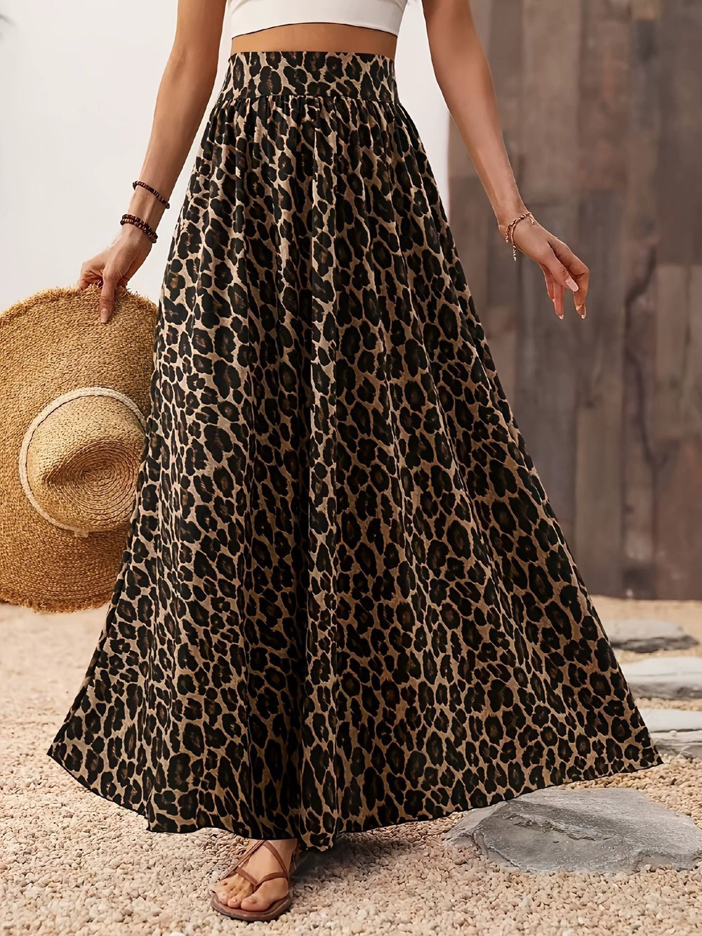 Zara Leopard Print Pleated Midi Dress Casual - Picture 5 of 5